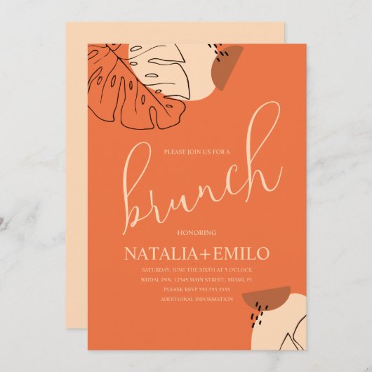 モンスターブランチシェイプブライダルシャワーブランチ 招待状 (正面/裏面)