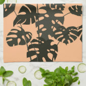 モンスタープラントスイスチ葉ーズパーソナライズされた キッチンタオル (折り畳み)