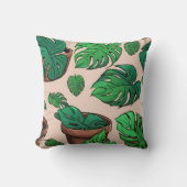 モンスタープラントポットパターンアート クッション (正面)