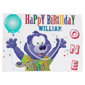 モンスターベア子供の誕生日パーティー ラージペーパーバッグ (裏面)