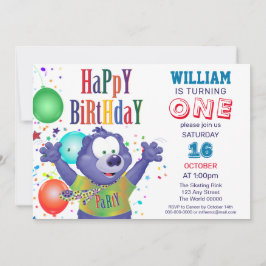モンスターベア子供の誕生日パーティー 招待状