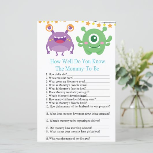 モンスターベイビーシャワーゲームをどれだけ良く知っているか (スタンド正面)