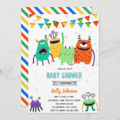 モンスターベビーシャワー誕生日の招待状 招待状 (正面/裏面)