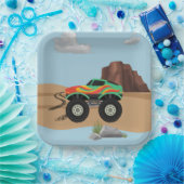 モンスターホイールオレンジ、黄色、緑の紙プレート ペーパープレート (パーティー)