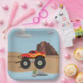 モンスターホイールオレンジ、黄色、赤紙プレート ペーパープレート (パーティー)