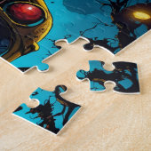 モンスターホラーバスブルーイエロー ジグソーパズル (側面)