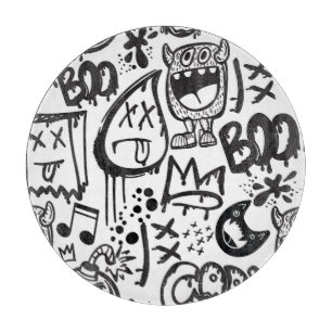 モンスターボーイズ:手描きパターン カッティングボード