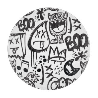 モンスターボーイズ：手描きパターン カッティングボード