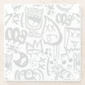 モンスターボーイズ：手描きパターン ガラスコースター (裏面)