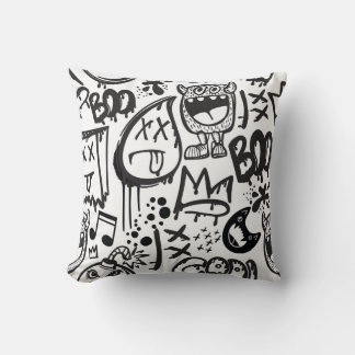 モンスターボーイズ：手描きパターン クッション
