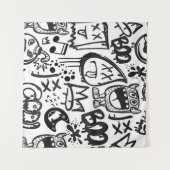 モンスターボーイズ：手描きパターン タペストリー (正面(横))