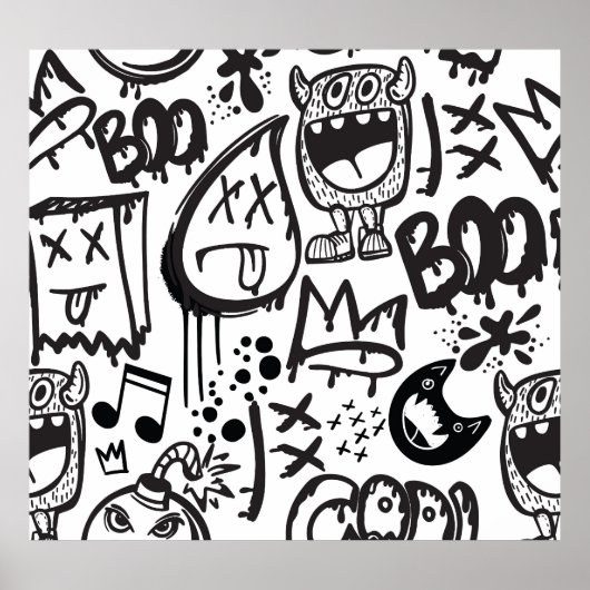 モンスターボーイズ:手描きパターン ポスター (正面)