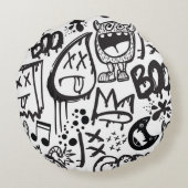 モンスターボーイズ：手描きパターン ラウンドクッション (裏面)