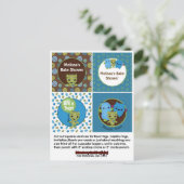 モンスターボーイ赤ちゃんシャワーカップケーキTopper Peek a Boo インビテーションポストカード (スタンド正面)