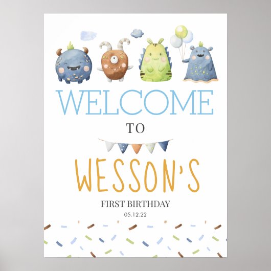 モンスターポスター、モンスターウェルカムサイン ポスター (正面)