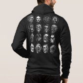 モンスターマスクアートフード付きスウェットシャツ – 黒のみ パーカ (裏面)