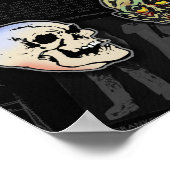 モンスターマスクカラーポスター – レトロハロウィン ポスター (角)