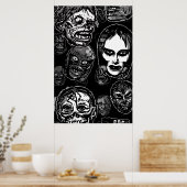 モンスターマスクポップ・アートのポスターバリアント – レトロホラー ポスター (キッチン)