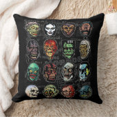 モンスターマスクレトロホラー枕(カラー) クッション (ブランケット)