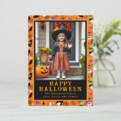 モンスターマッシュアップかわいいカスタムハロウィーン写真 シーズンカード (スタンド正面)