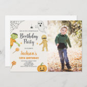 モンスターマッシュキッズハロウィーン誕生日招待状 招待状 (正面/裏面)