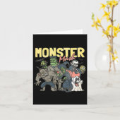 モンスターマッシュハッピーハローウィン不気味シーズントリックO カード (黄色い花)