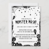 モンスターマッシュハロウィンコスチュームパーティーの招待状 招待状 (正面)