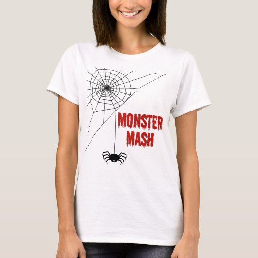 モンスターマッシュハロウィンスパイダーウェブ Tシャツ (正面)