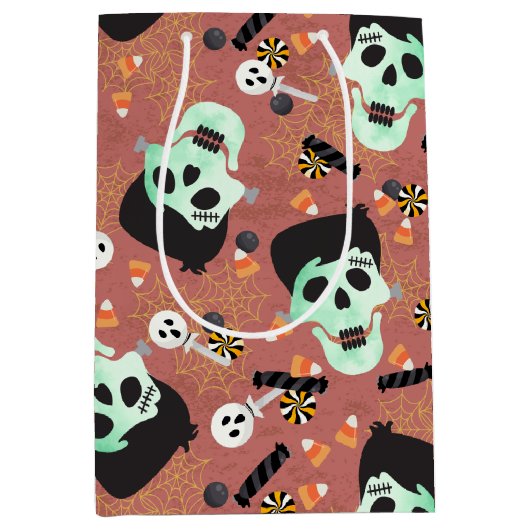 モンスターマッシュハロウィーン誕生日抱き枕 ミディアムペーパーバッグ (正面)