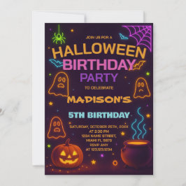 モンスターマッシュハロウィーン誕生日招待状 招待状
