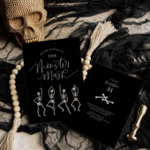 モンスターマッシュハローウィンパーティ招待状カード