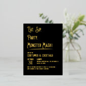 モンスターマッシュハローウィンパーティ 箔招待状ポストカード (立ち正面)
