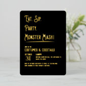 モンスターマッシュハローウィンパーティ 箔招待状 (立ち正面)