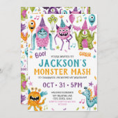 モンスターマッシュボーイの最初の誕生日パーティー 招待状 (正面/裏面)