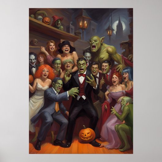 モンスターマッシュメイヘム | ハローウィンパーティダンスフロア ポスター (正面)
