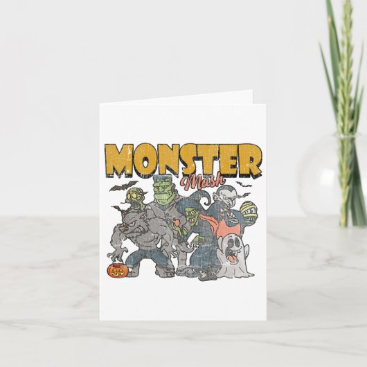 モンスターマッシュヴィンテージ幽霊ハロウィンおもしろい カード (正面)