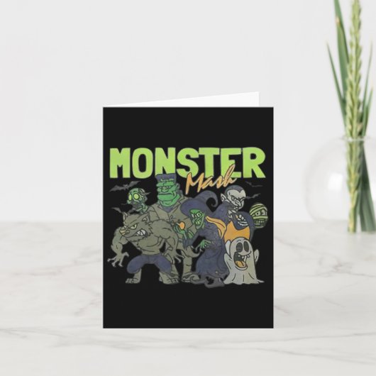 モンスターマッシュヴィンテージ幽霊ハロウィンおもしろい カード (正面)