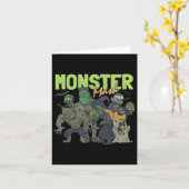 モンスターマッシュヴィンテージ幽霊ハロウィンおもしろい カード (黄色い花)