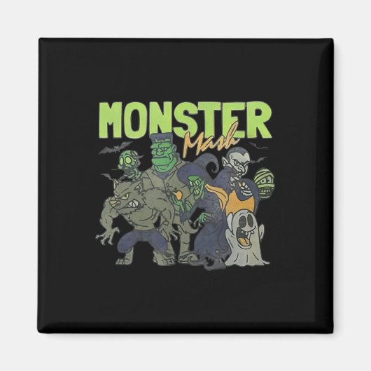 モンスターマッシュヴィンテージ幽霊ハロウィンおもしろい マグネット (正面)