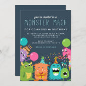 モンスターマッシュ子供の誕生日パーティの招待状招待状 招待状 (正面/裏面)