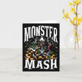 モンスターマッシュ面白いハロウィン不気味シーズンのトリックO カード (黄色い花)