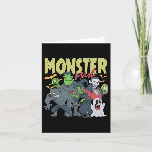 モンスターマッシュ面白いハロウィン不気味シーズンのトリックO カード (正面)