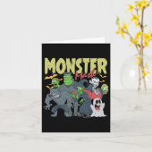 モンスターマッシュ面白いハロウィン不気味シーズンのトリックO カード (黄色い花)