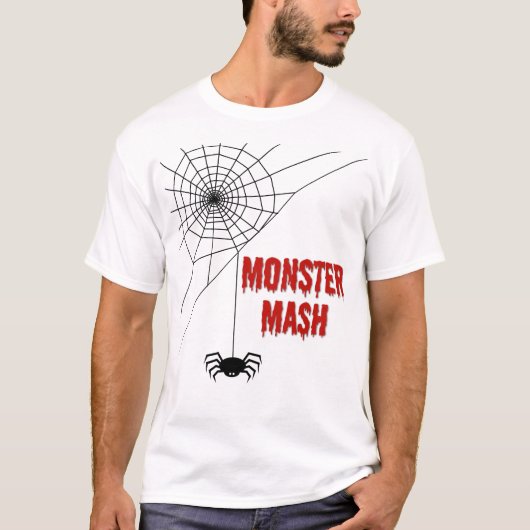 モンスターマッシュ ハロウィンのクモの巣 Tシャツ (正面)