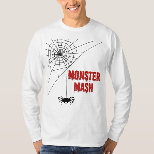 モンスターマッシュ ハロウィンのクモの巣 Tシャツ (正面)