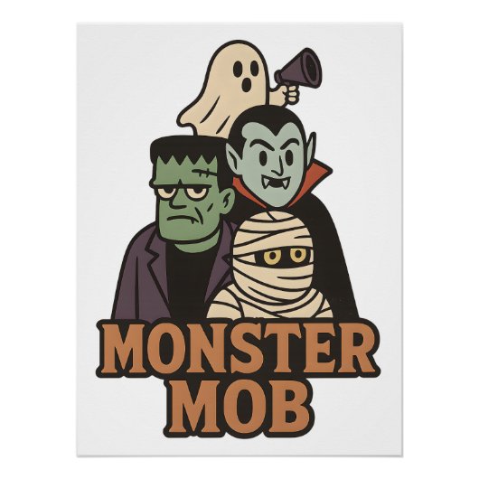 モンスターマフィア フランケンシュタイン ドラキュラ ミイラ 幽霊 ポスター (正面)