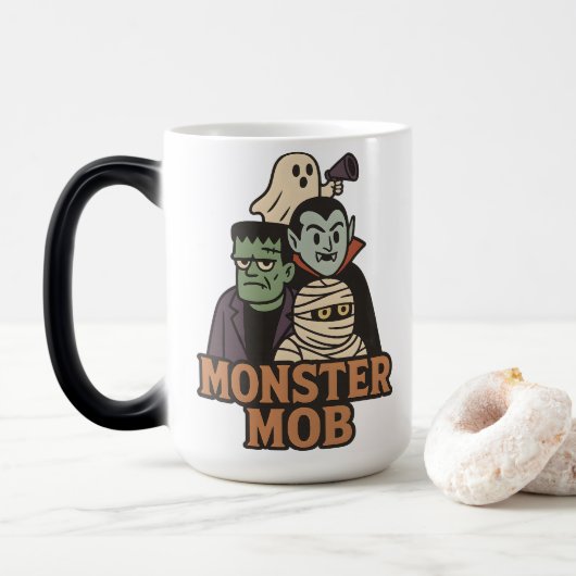 モンスターマフィア フランケンシュタイン 吸血鬼 ミイラ 幽霊 モーフィングマグカップ (ドーナツ)