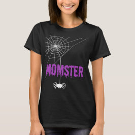 モンスターママさんドリッピングブラッドフォントとクモ Tシャツ