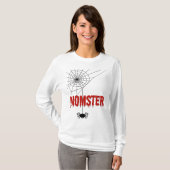 モンスターママのかくれんぼフォントとクモ Tシャツ (正面フル)