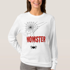 モンスターママのかくれんぼフォントとクモ Tシャツ